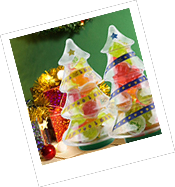 Dolci dolci gelatina di frutta in vasi d'arburu di Natale (2)